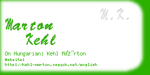 marton kehl business card